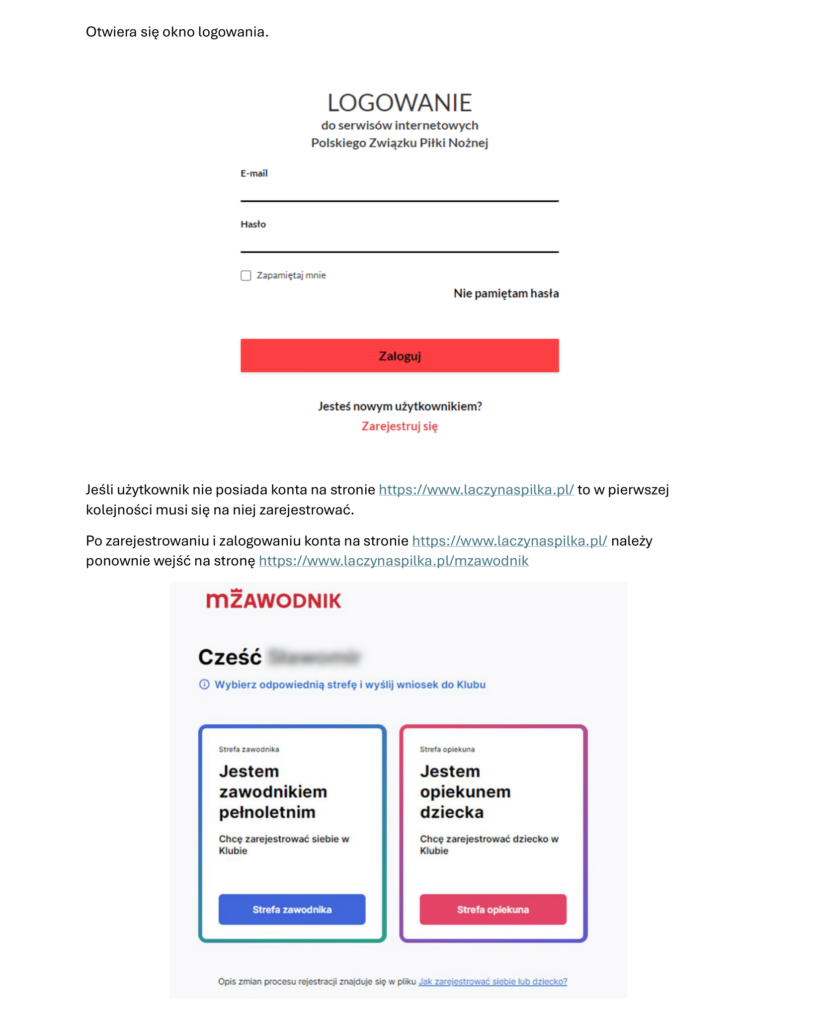 Instrukcja rejestracji w mZawodnik — strona 2
